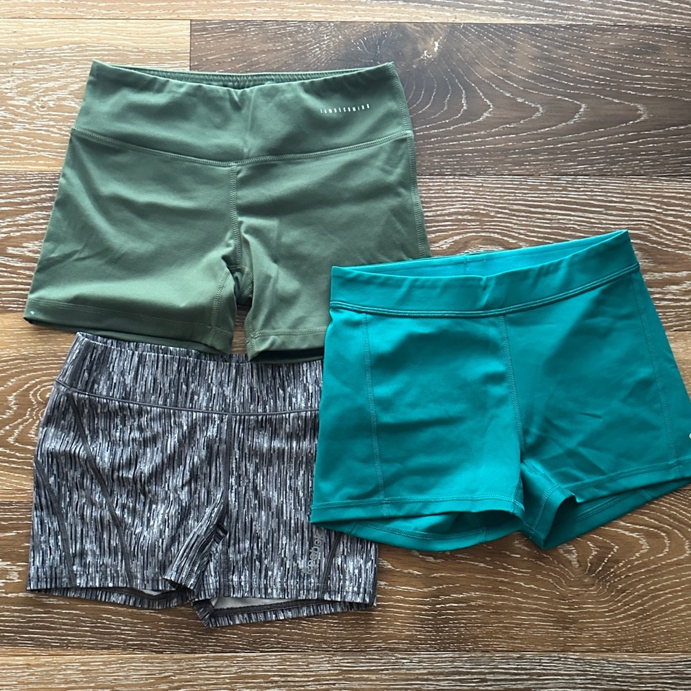 3 PAIRS!! REEBOK, ADIDAS & IAB MFG gym workout CrossFit shorts, size XS. EUC!